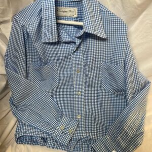 Dior Blue Checkered Pajama Top